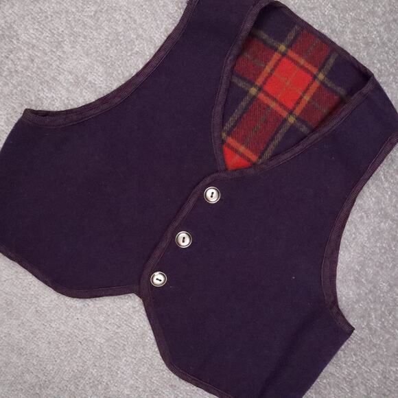 VTG Womens Fleece Button Down Small Purple Sleeveless Sweater Vest - Picture 6 of 10